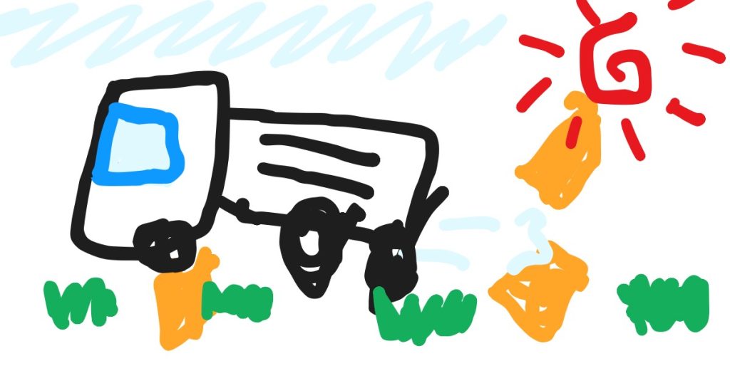 子供の描いたトラックの絵