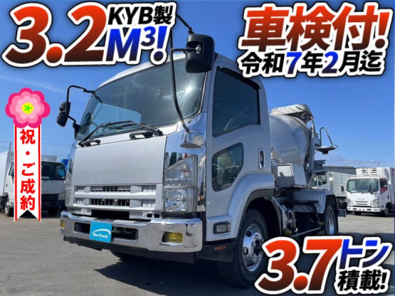1207 車検付 H25 TKG-FRR90S1 いすゞ フォワード コンクリートミキサー車 カヤバ工業 3.2立米 MR1640 4t 中型