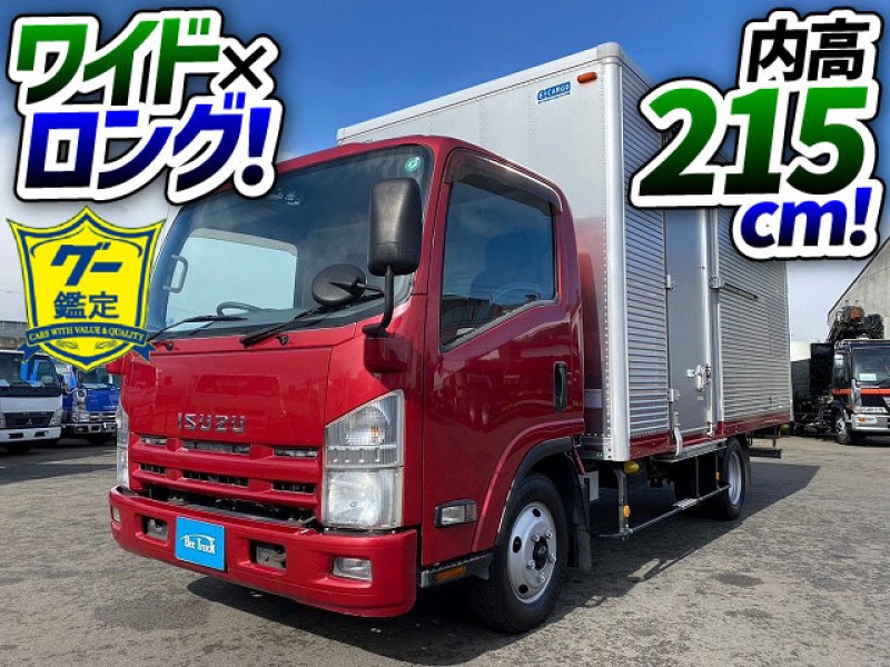 1653 TKG-NPR85AN H27 いすゞ エルフ アルミバン ドライバン パネルバン ワイド ロング サイド扉 引っ越し業 運送業 ルート配送 2t 5t 小型 箱車