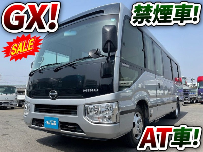 1718 SKG-XZB70M H29 日野 リエッセⅡ マイクロバス GXグレード 自動扉 自動ステップ リクライニング モケットシート 冷凍冷蔵庫 AT車 28人 6t 小型 中型 観光バス 送迎バス
