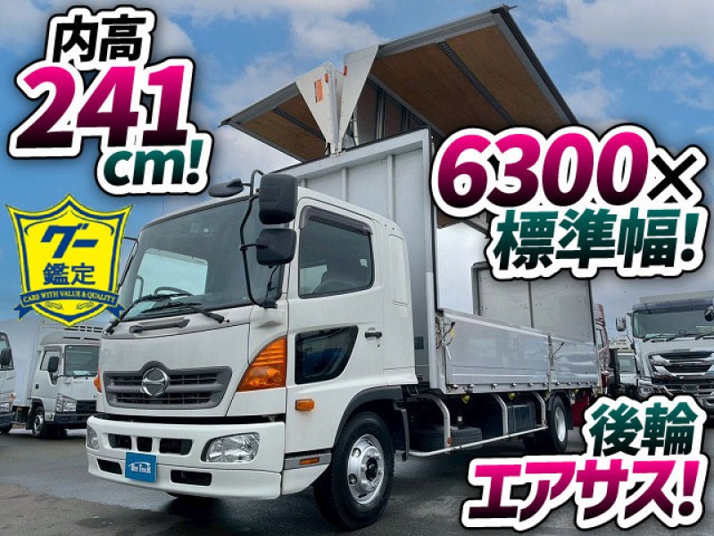 1728 TKG-FD9JLAG H30 日野 レンジャー アルミウイング 後輪エアサス フルキャブ/ベッド付き 6300 標準幅 6速MT 4t 8t 中型 バン 箱車