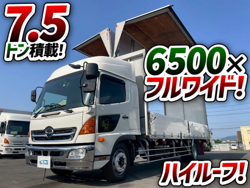1795 QKG-FE7JMAA H27 日野 増トンレンジャー アルミウイング 7.5トン積載 フルキャブ/ベッド付き ハイルーフ 6500 フルワイド 240馬力 8穴ホイール ボルト 6速MT 8t 14t 中型 大型 バン 箱車
