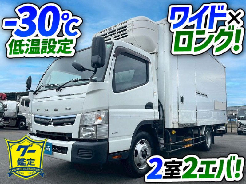 1806 TPG-FEB50 H29 三菱ふそう キャンター 冷蔵冷凍車 -30℃低温設定 2室2エバ ワイド ロング 東プレ R404A 2室2エバ 左サイド扉 2t 3t 6.5t 小型 バン 箱車