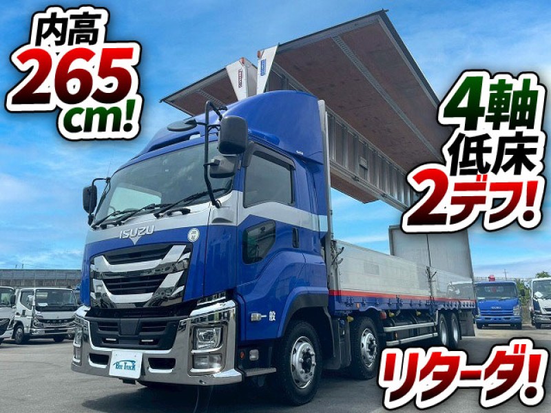 1803 2PG-CYJ77C H31 いすゞ ギガ アルミウイング 8×4 4軸低床2デフ 後輪エアサス 永久磁石式リターダ 7速MT 6UZ1 日本フルハーフ 10t 25t 大型 バン 箱車