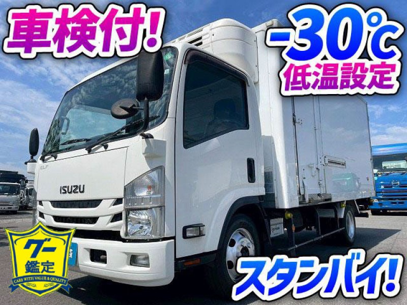 1815 TPG-NPR85AN 車検付 いすゞ エルフ 冷蔵冷凍車 ワイド ロング 東プレ -30℃低温設定 R404A スタンバイ装置 2室2エバ 可動式仕切り板 左サイド扉 2t 3t 7t 小型 箱車 冷凍バン