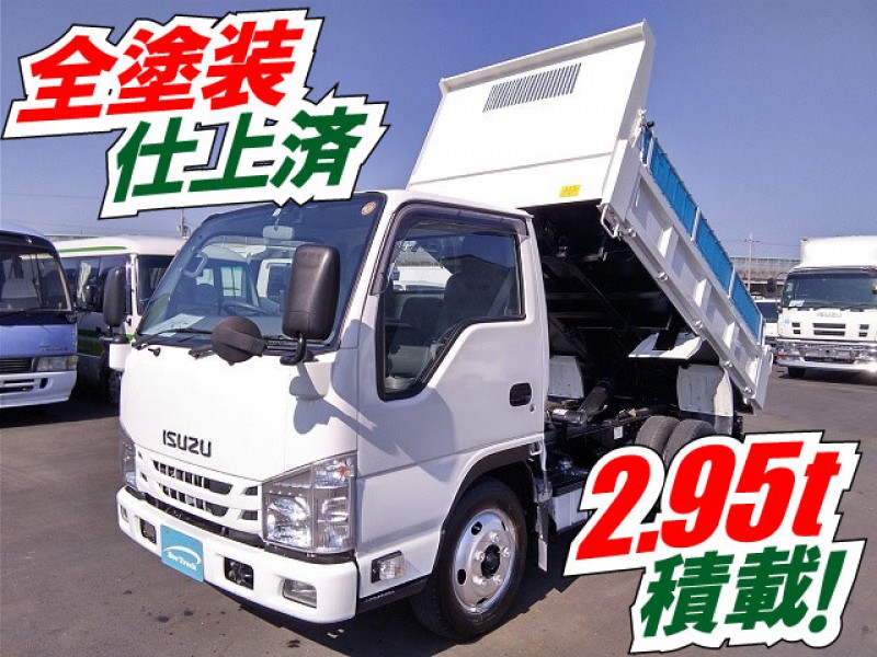 【車検付】H30 いすゞ エルフ 強化ダンプ ワンオーナー 4ナンバー 新明和工業 全塗装仕上げ済み