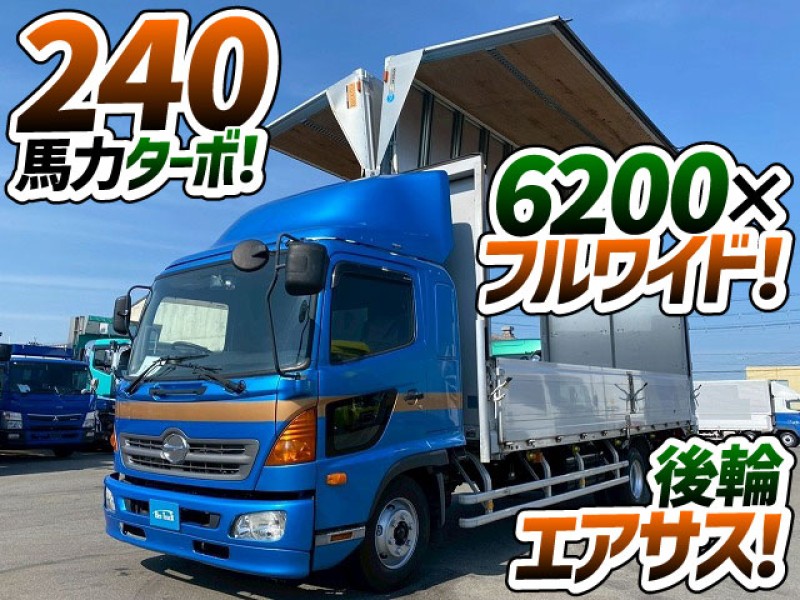 1834 TPG-FD7JLAG H29 日野 レンジャー アルミウイング フルキャブ/ベッド付き 後輪エアサス 6200 フルワイド 240馬力 6速MT 4t 8t 中型 バン 箱車