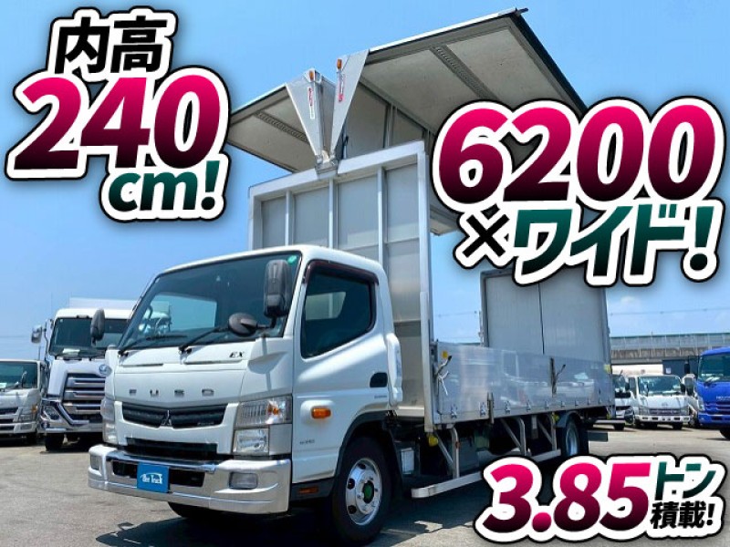 1847 TKG-FED90 H27 三菱ふそう キャンターEX アルミウイング ワイド 超超ロング 6200 3.85トン積載 175馬力 デュオニック パブコ 3t 4t 8t 小型 中型 バン 箱車