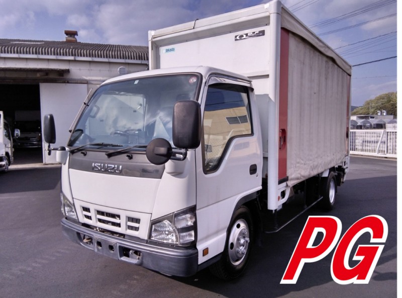 0019 車検付き！　H18 PB-NKR81AN エルフ　カーテン車　アーム式パワーゲート付き　ロング