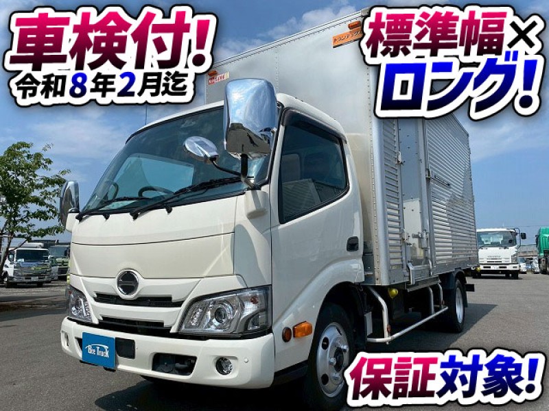 1852 2RG-XZU655M 車検付 令和8年2月迄 R2 日野 デュトロ アルミバン 標準幅 ロング 左サイド扉 ラッシング トランテックス 2t 5t 小型 ドライバン 箱車