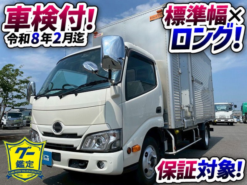 1852 2RG-XZU655M 車検付 令和8年2月迄 R2 日野 デュトロ アルミバン 標準幅 ロング 左サイド扉 ラッシング トランテックス 2t 5t 小型 ドライバン 箱車