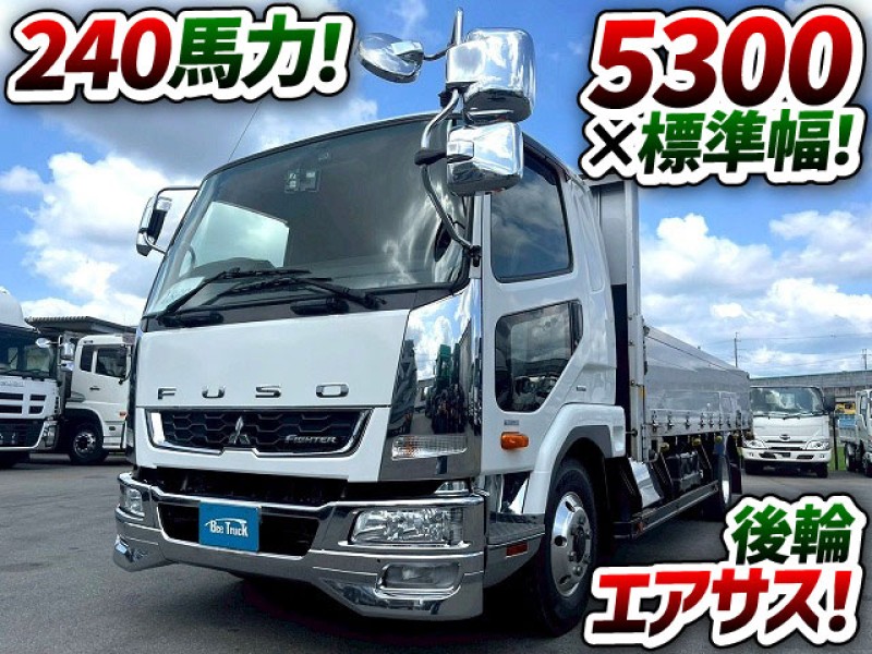 1866 2KG-FK64F H30 三菱ふそう ファイター アルミブロック 後輪エアサス フルキャブ ベッド付 5300 標準幅 3.5トン積載 240馬力 6速MT パブコ 4t 8t 中型 平ボディ