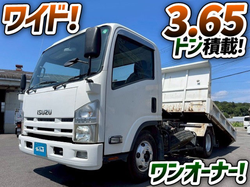 1867 PDG-NPR75N H22 いすゞ エルフ ローダーダンプ ワンオーナー ワイド 新明和工業 155馬力 6速MT 4t 8t 小型 中型 重機運搬車