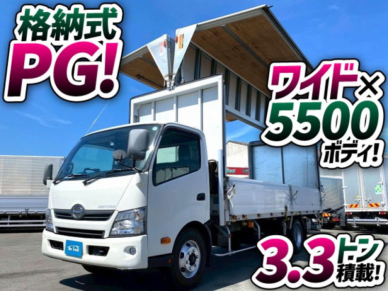 1886 TKG-XZU730M H24 日野 デュトロ アルミウイング 格納式パワーゲート ワイド 超超ロング トランテックス 180馬力 6速MT 3t 4t 8t 小型 TOYOTA トヨタ バン 箱車