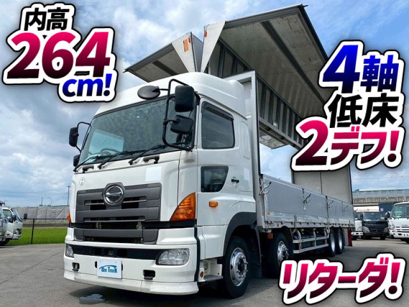 1898 QKG-FW1EXBG H24 日野 プロフィア アルミウイング ハイルーフ 8×4 4軸低床2デフ 後輪エアサス 永久磁石式リターダ トランテックス E13C 380馬力 プロシフト 10t 25t 大型 バン 箱車
