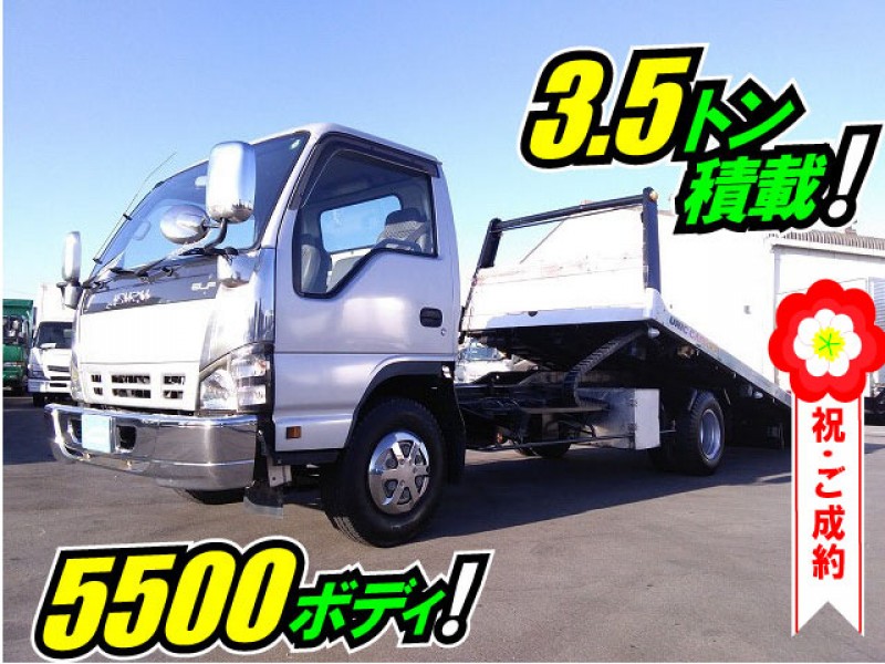 車検付 H17 いすゞ エルフ セーフティローダー 積車 積載車 車両運搬車 重機運搬車 小型 2t 3t セルフ